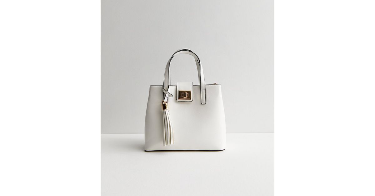 White Tassel Midi Tote Bag
						
						Add to Saved Items
						Remove from Saved Items | New Look (UK)