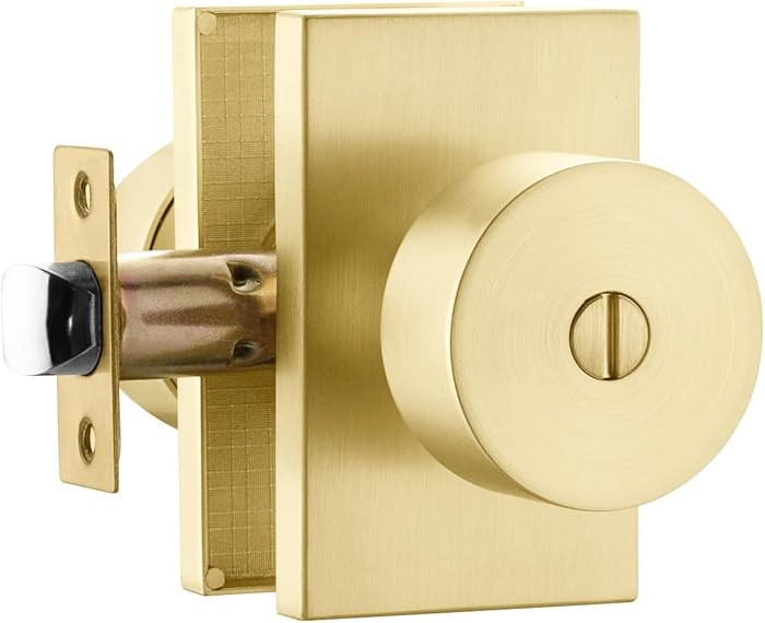 goldenwarm Gold Door Knob Interior, Zinc Alloy Brushed Gold Interior Door Knob Bedroom Bathroom, ... | Amazon (US)