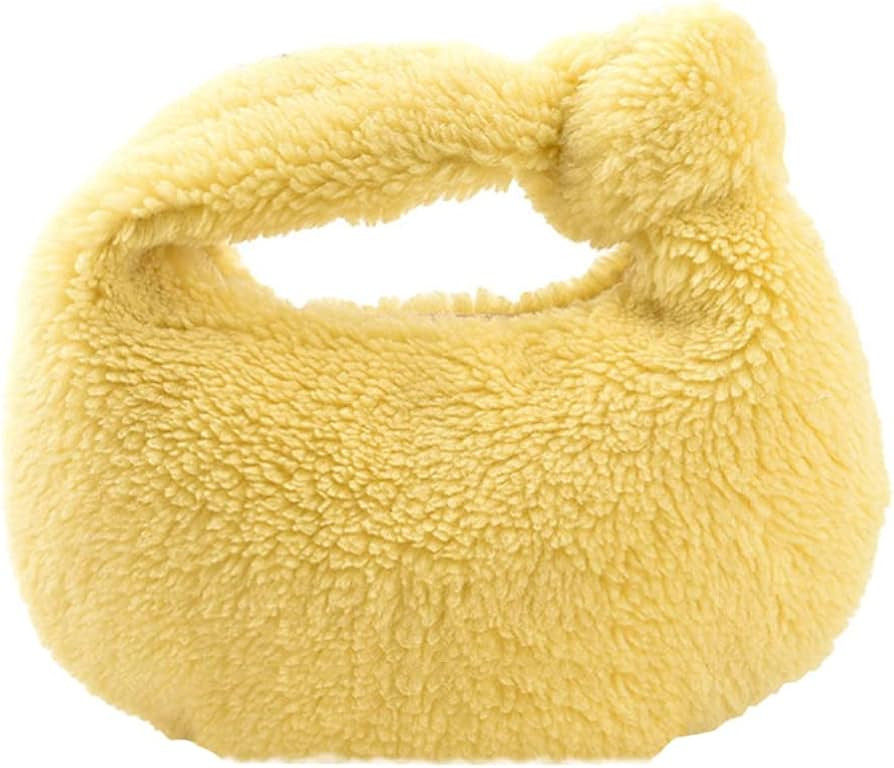 Adorainbow Borsa per Gnocchi in Sintetica Borsa con Nodo in Peluche alla Moda per Gialla | Amazon (IT)
