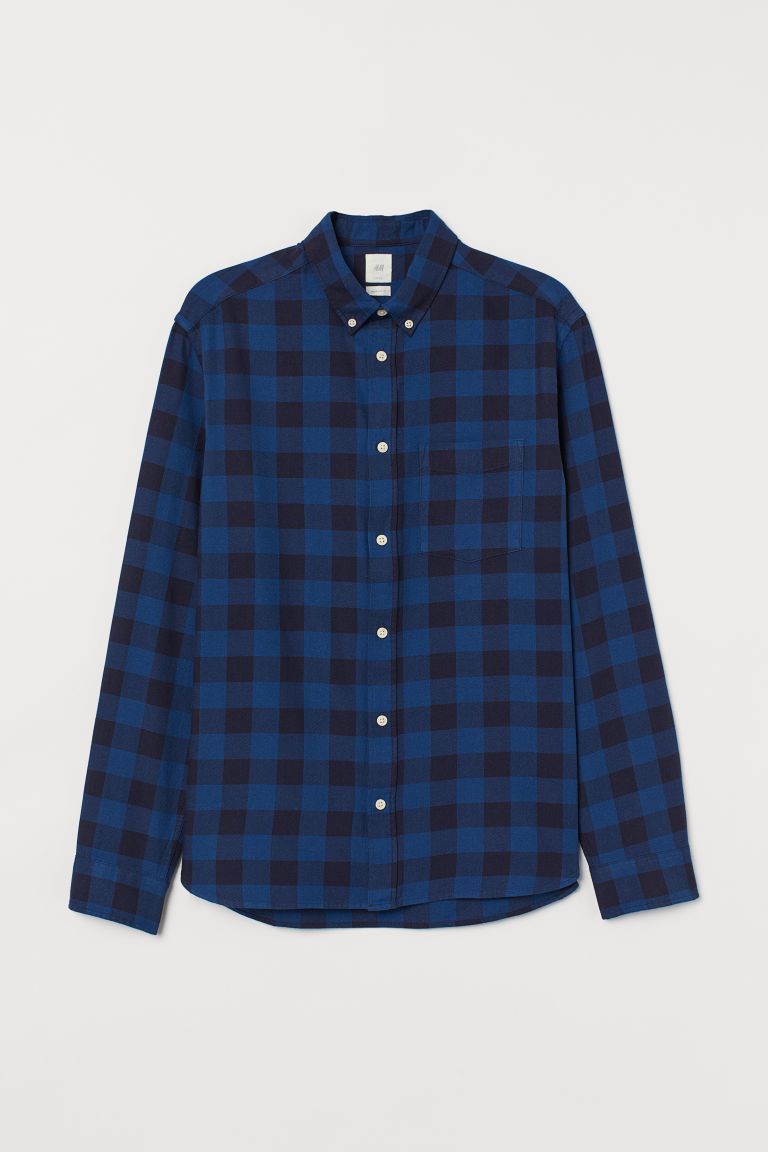H & M - Regular Fit Cotton Shirt - Blue | H&M (US)