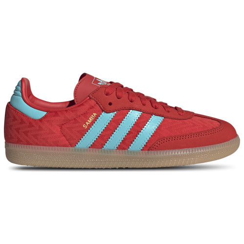adidas adidas Originals Samba OG - Womens Red/Pulse Aqua/Gold Met Size 5.5 | Champs Sports