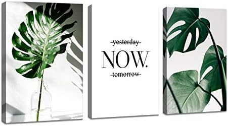 H72534 Wall Art Nordic Canvas Painting Modern Prints Plant Leaf Art Canvas Prints Green Art Wall ... | Amazon (US)