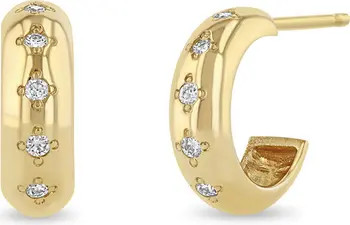 Zoë Chicco Small Diamond Huggie Hoop Earrings | Nordstrom | Nordstrom
