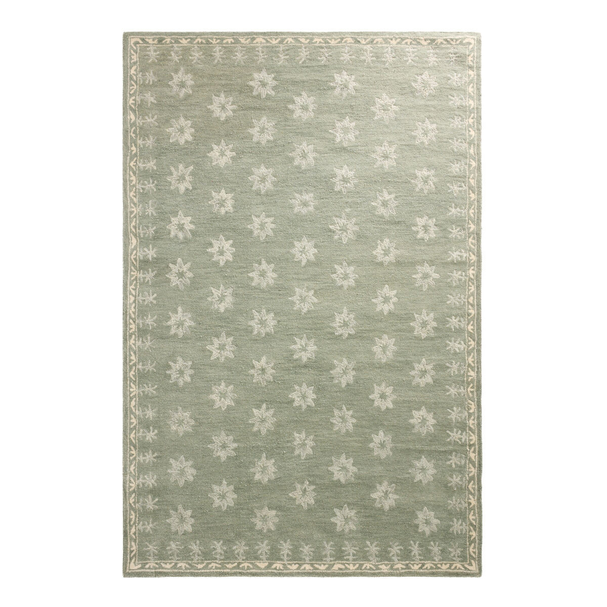 6' x 9' Alice Sage Green Floral Hand Tufted Wool Area Rug by World Market | World Market