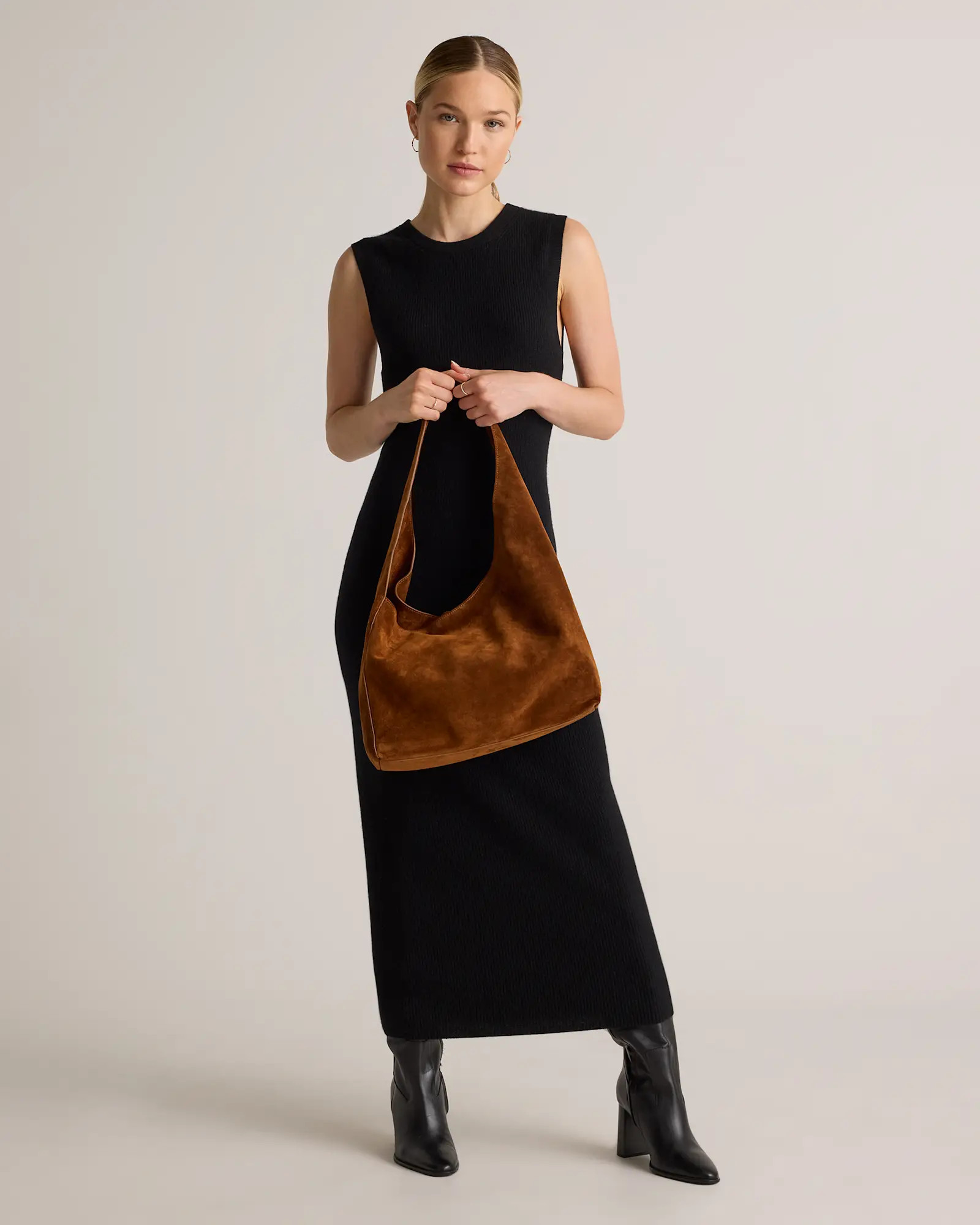 Italian Suede Slouchy Shoulder Bag | Quince