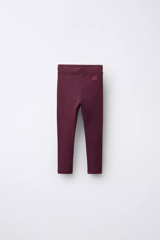 LABEL DETAIL RIBBED LEGGINGS | Zara US