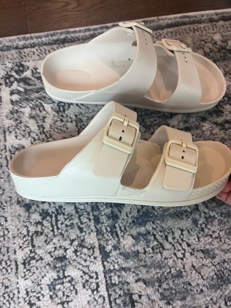 Found some slides with arch support for less than $10! I’ve been wearing these lots! Suggest sizing down one! Walmart fashion 