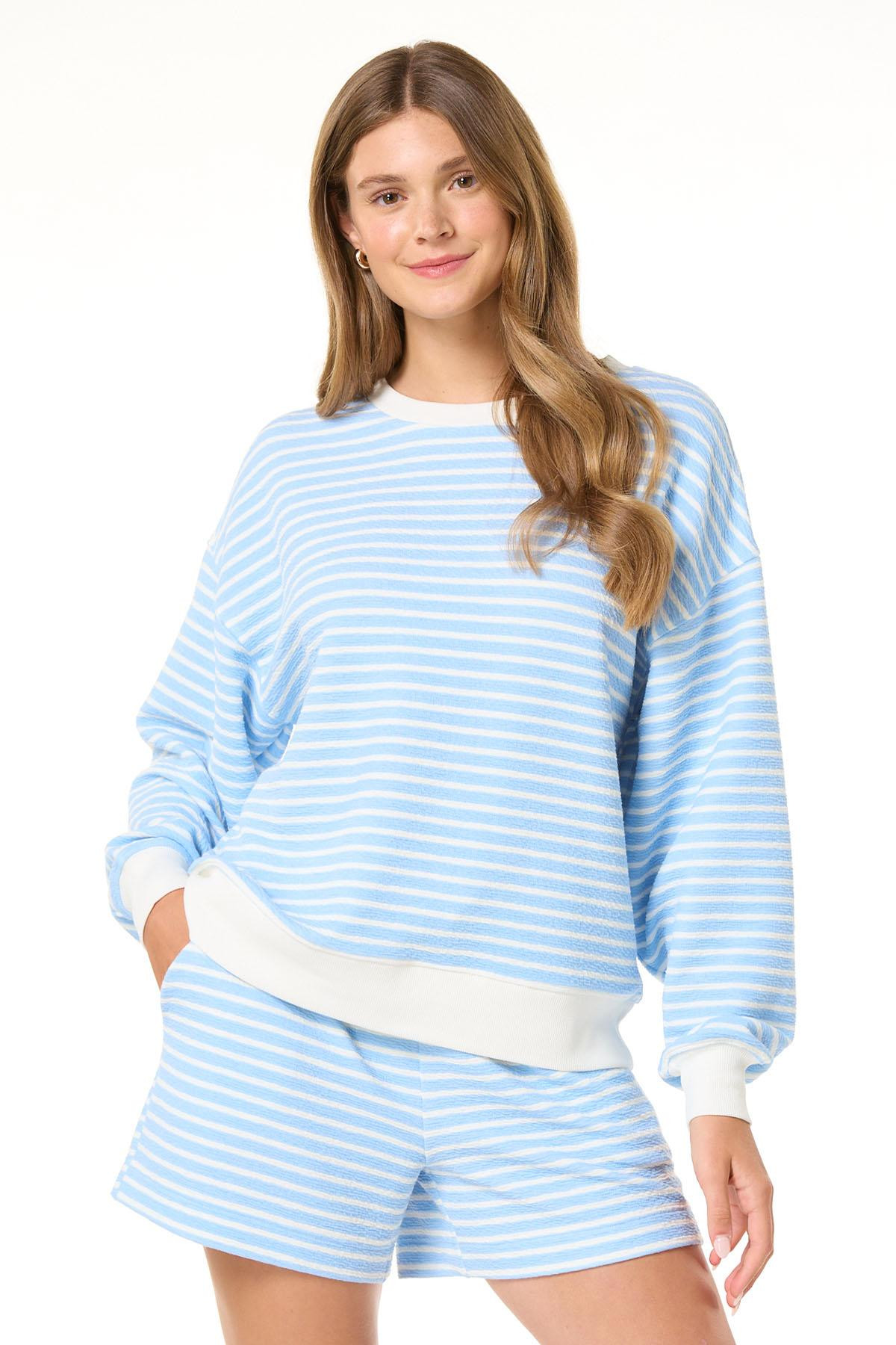 Textured Stripe Sweatshirt | Cato Fashions