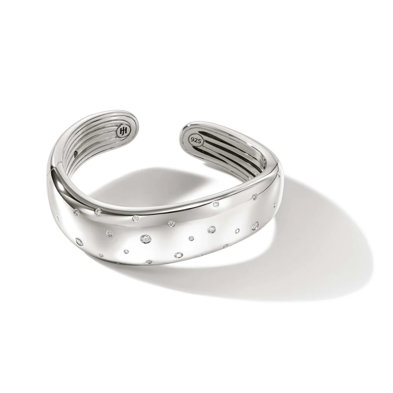 Surf Hinged Cuff, Silver, Diamonds, Wide|CBP9011152DI | John Hardy