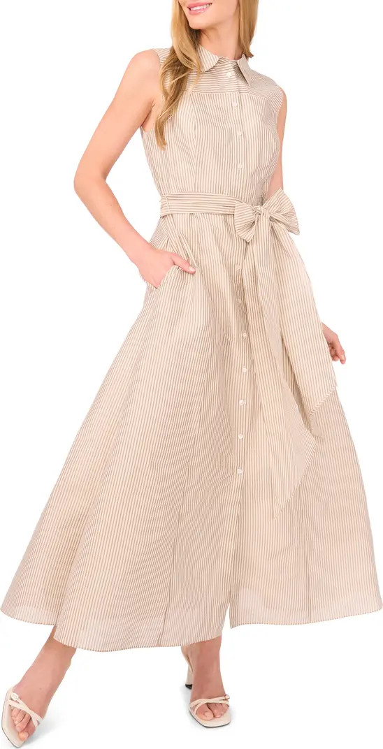 Ted Baker Stripe Sleeveless Midi Shirtdress | Nordstrom | Nordstrom