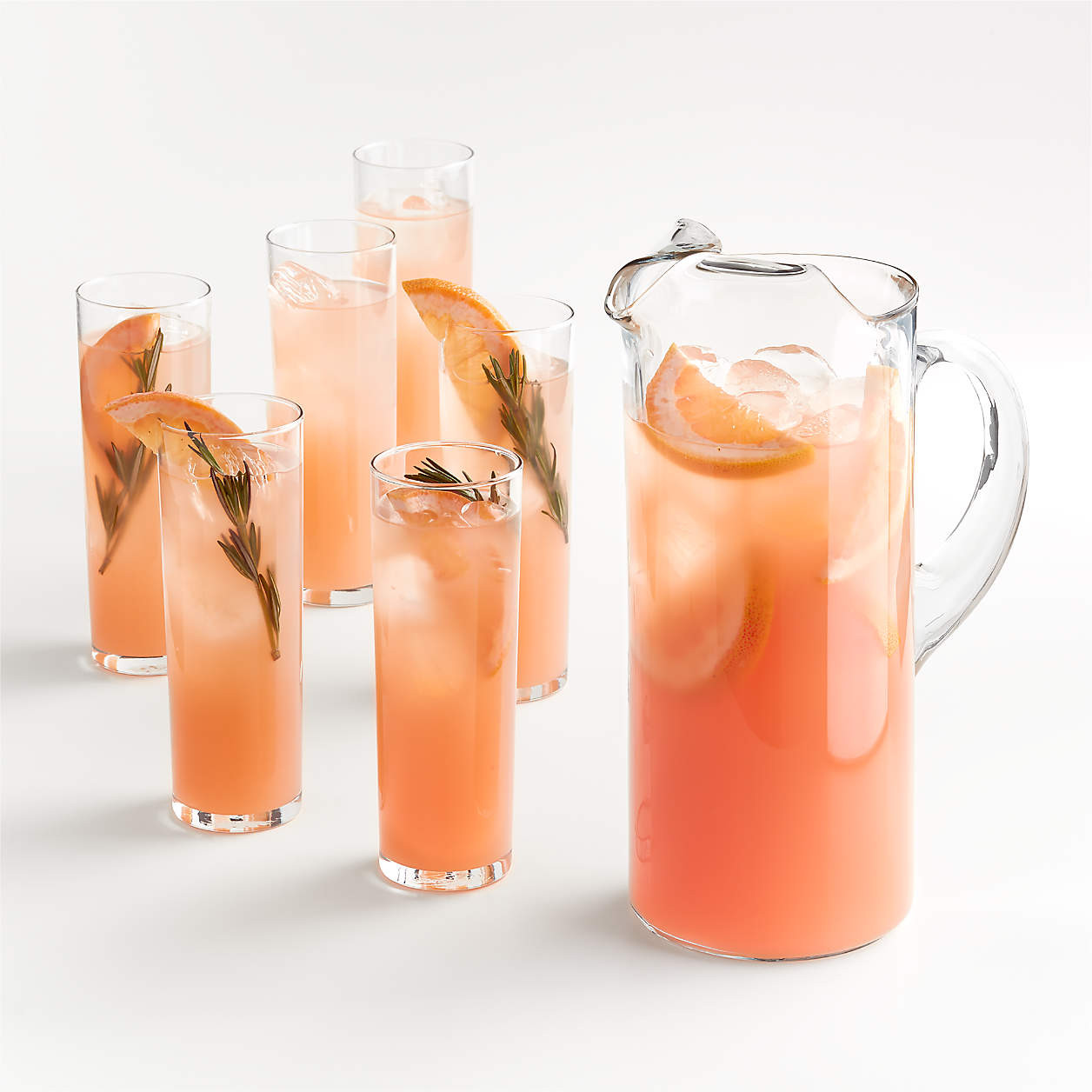 Boozy Brunch Glasses Set with Pitcher + Reviews | Crate & Barrel | Crate & Barrel