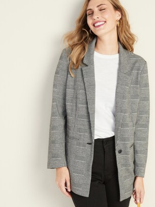 Jacquard Boyfriend Blazer for Women | Old Navy (CA)