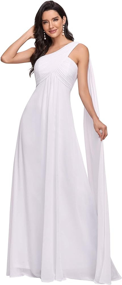 Ever-Pretty Women's Summer One-Shoulder Empire Waist Chiffon Pleated Maxi Formal Dress 09816 | Amazon (US)