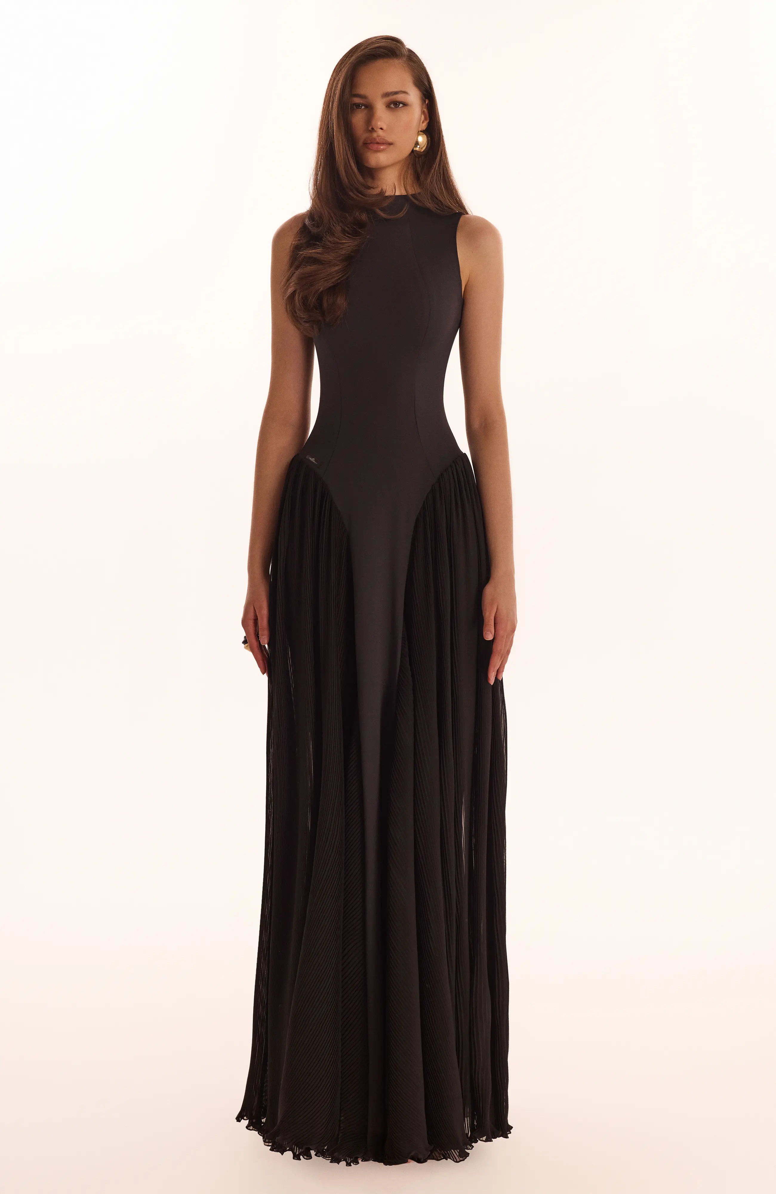 Milla Elegant Mock Neck Maxi Dress in Black at Nordstrom, Size Medium | Nordstrom