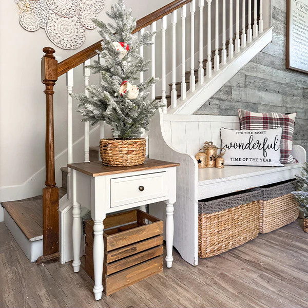 Reclaimed Wood Storage End Table with Drawer - Decor Steals | Decor Steals