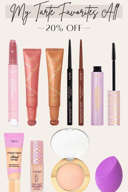 Some of my favorite and most-used  products from Tarte are currently 20% off! New customers can also use code SURPRISE for $10 off of $25 or more! #tarte #makeup #beautysale #beauty 

#LTKunder50 #LTKbeauty #LTKsalealert