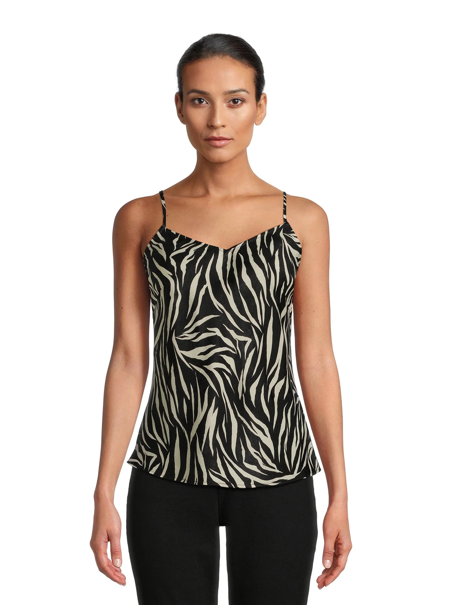 Time and Tru Women's Satin Cami with Adjustable Straps, Sizes XS-XXXL | Walmart (US)