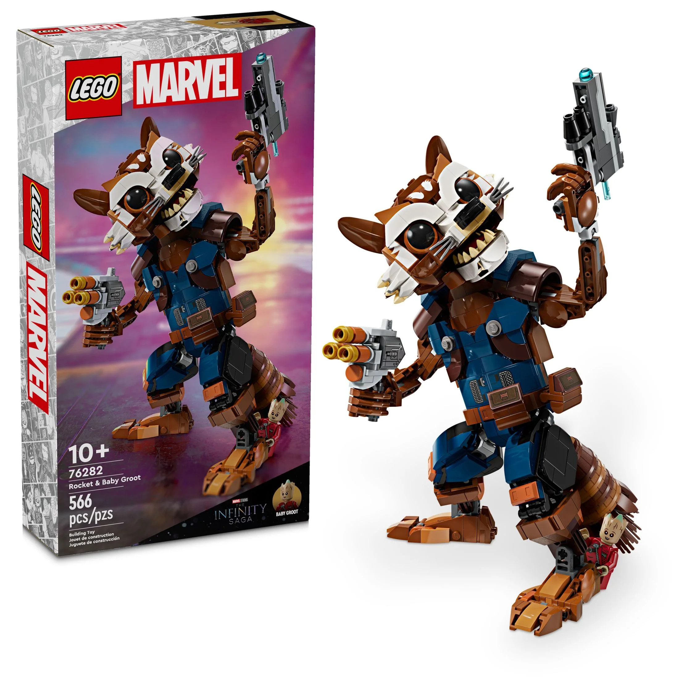 LEGO Marvel Guardians of the Galaxy: Marvel Rocket & Baby Groot Mini Action Figure, 8.5" | Walmart (US)