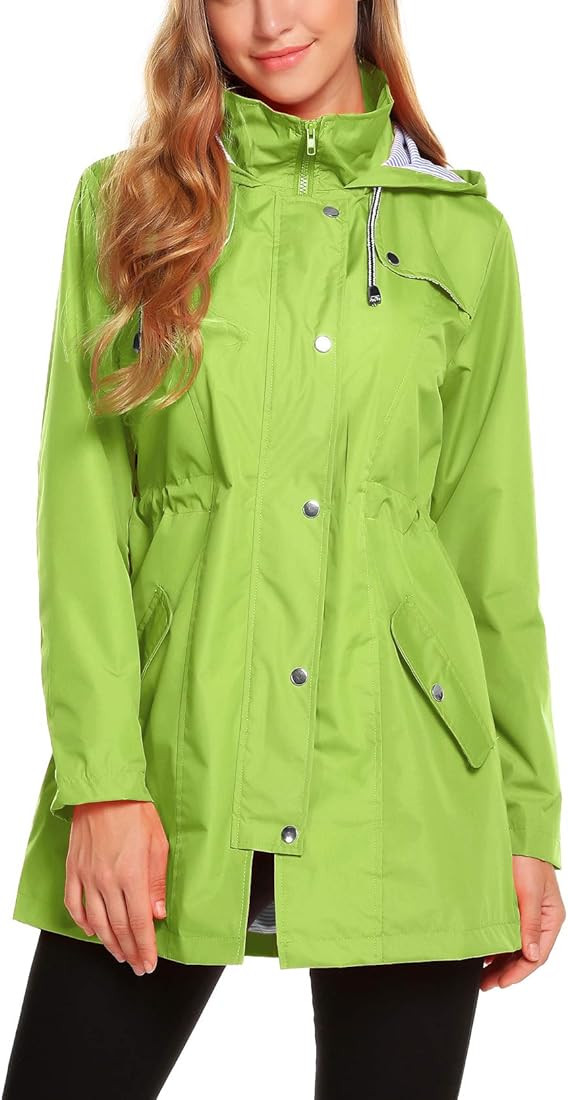 ZHENWEI Womens Lightweight Hooded Waterproof Active Outdoor Rain Jacket S-XXL | Amazon (US)