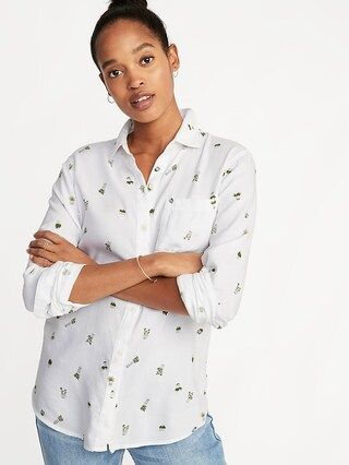 Relaxed Classic Button-Front Shirt for Women | Old Navy US