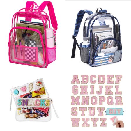 Back to School  Clear backpacks
Self adhesive chenille preppy letters
Pink
Blue camouflage 
Pouch 
Amazon finds
Affordable 
Girl
Boy


#LTKBacktoSchool #LTKkids #LTKunder50