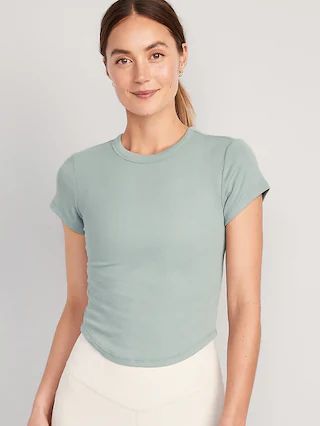 Short-Sleeve UltraLite Cropped Rib-Knit T-Shirt for Women | Old Navy (US)