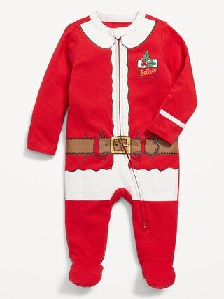 Unisex Holiday-Print Sleep &amp; Play 2-Way-Zip Footed One-Piece for Baby | Old Navy (US)