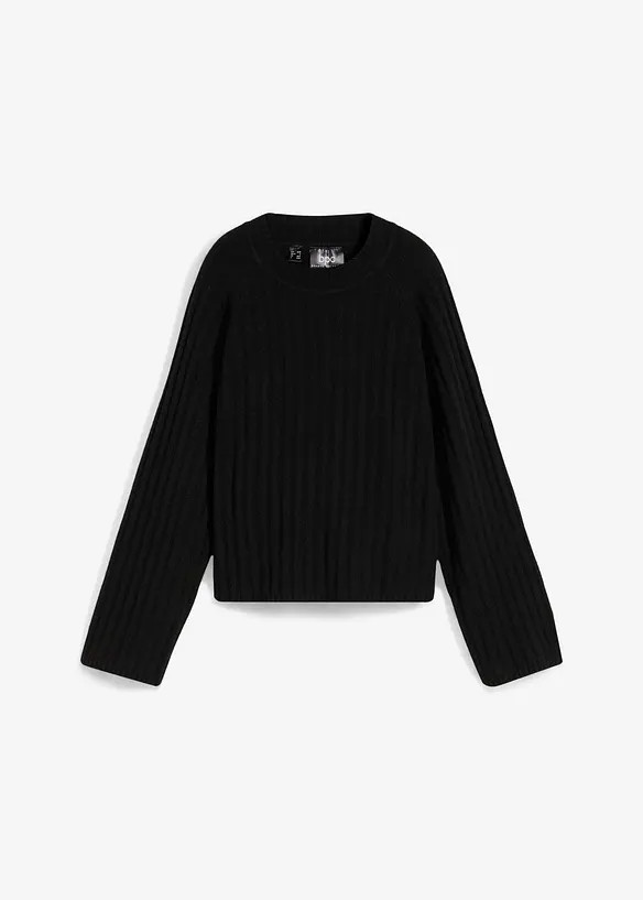 Gerippter Pullover, verkürzt | Bonprix DE