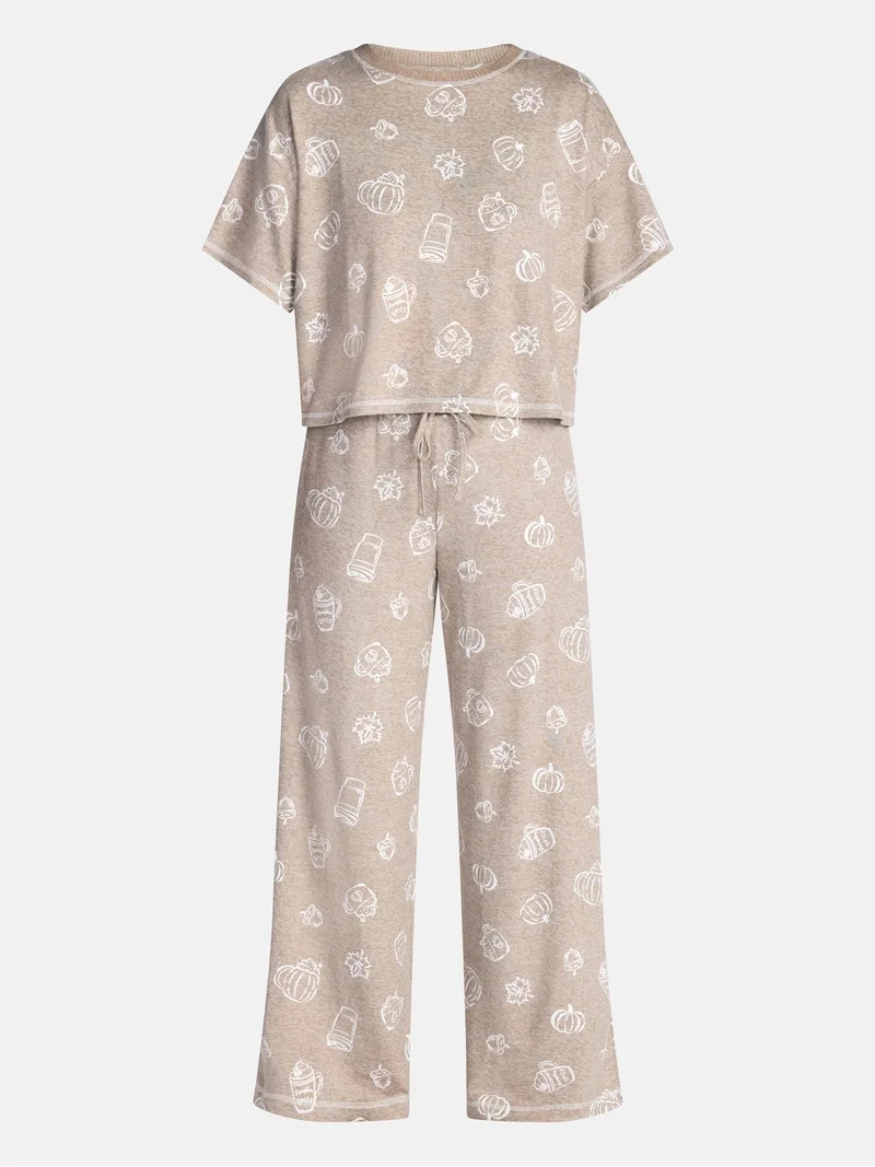 Way to Celebrate Women's Hacci Knit Short Sleeve Sleep Top, Sizes XS to 3X | Walmart (US)