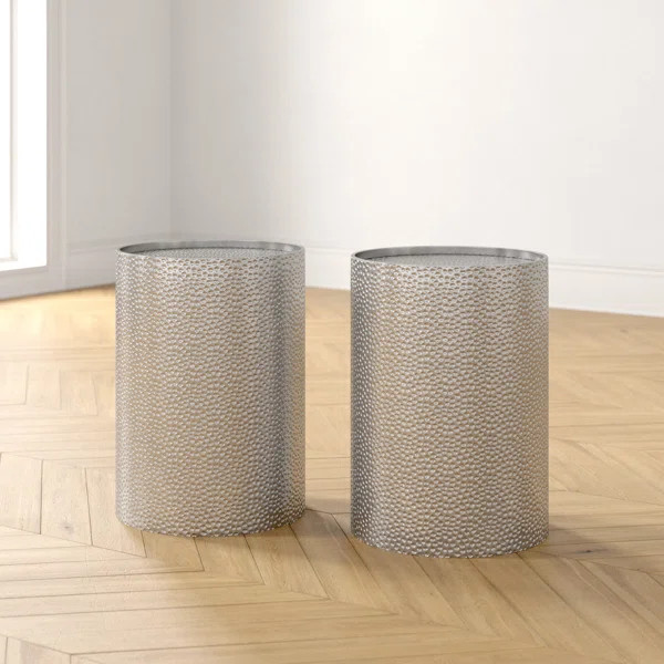 Starkey Iron Drum End Table Set (Set of 2) | Wayfair Professional