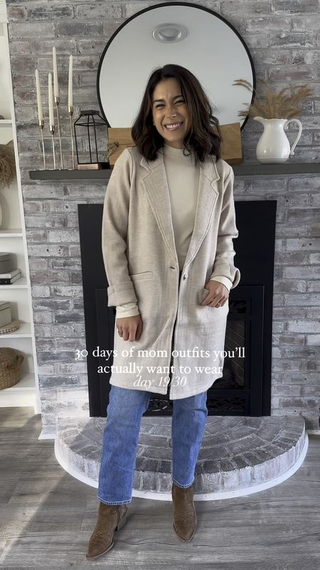 Sharing 30 days of mom outfit ideas you’ll actually want to wear! You definitely don’t have to be a mom to wear them! Just an elevated casual look. 🧸 An elevated option to a cardigan! This jacket is oh so soft. 🤍☁️ @threadandsupply 

The perfect mom outfit, Aritzia jeans, mom outfit idea, casual outfit idea, Jeans outfit, sweater jacket outfit, style over 30, winter outfits

#momoutfit #momoutfits #dailyoutfits #dailyoutfitinspo #whattoweartoday #casualoutfitsdaily #styleover30 #winteroutfitideas 



#LTKfindsunder100 #LTKfindsunder50 #LTKSeasonal