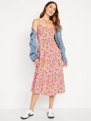 Fit & Flare Cami Midi Dress | Old Navy (US)