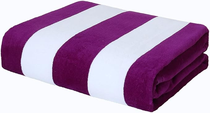 Exclusivo Mezcla 100% Cotton Oversized 35"x70" Cabana Stripe Beach Towel, Super Absorbent Soft Pl... | Amazon (US)
