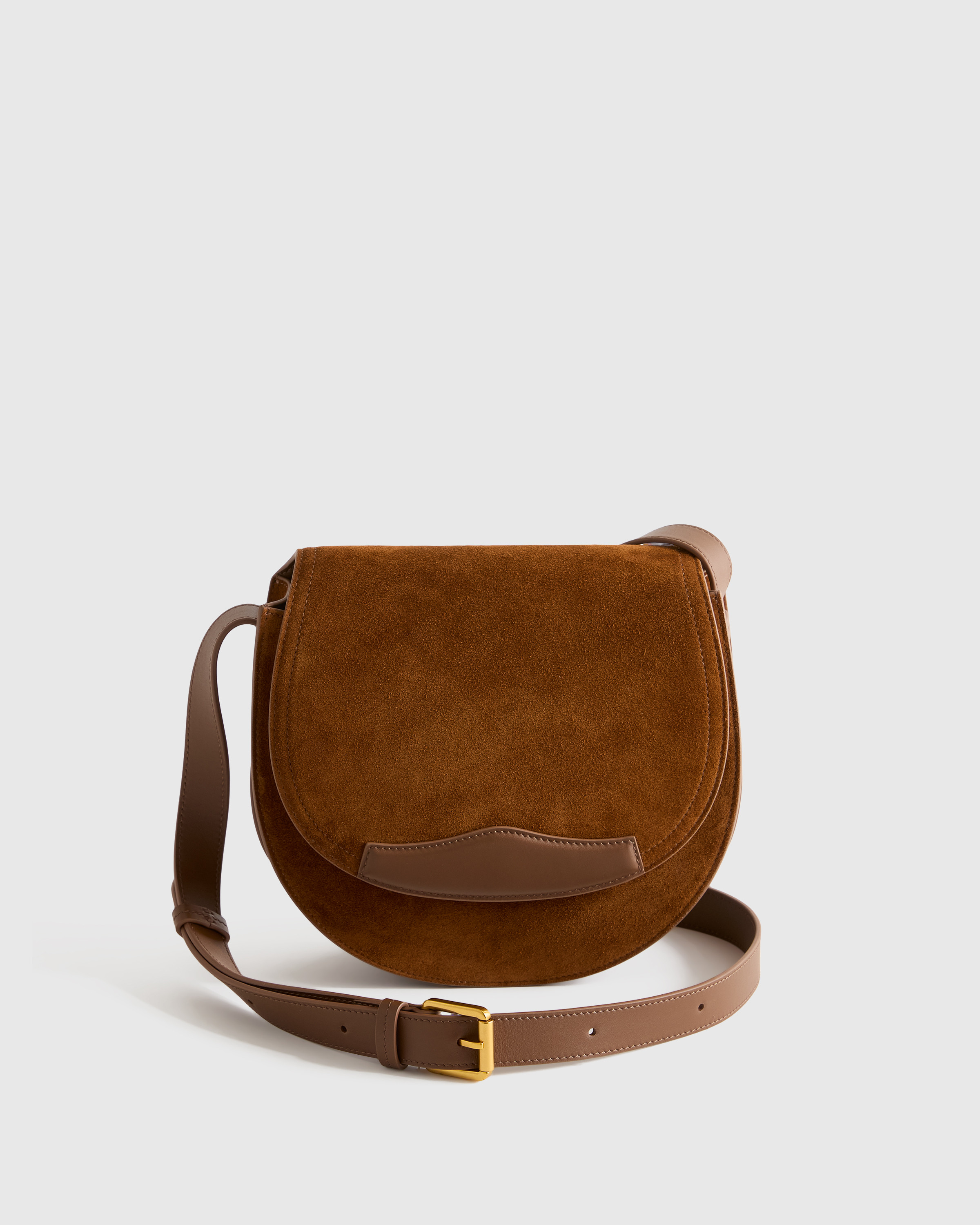 Quince | Women's Italian Suede Saddle Bag in Whiskey, Suede Leather | Quince
