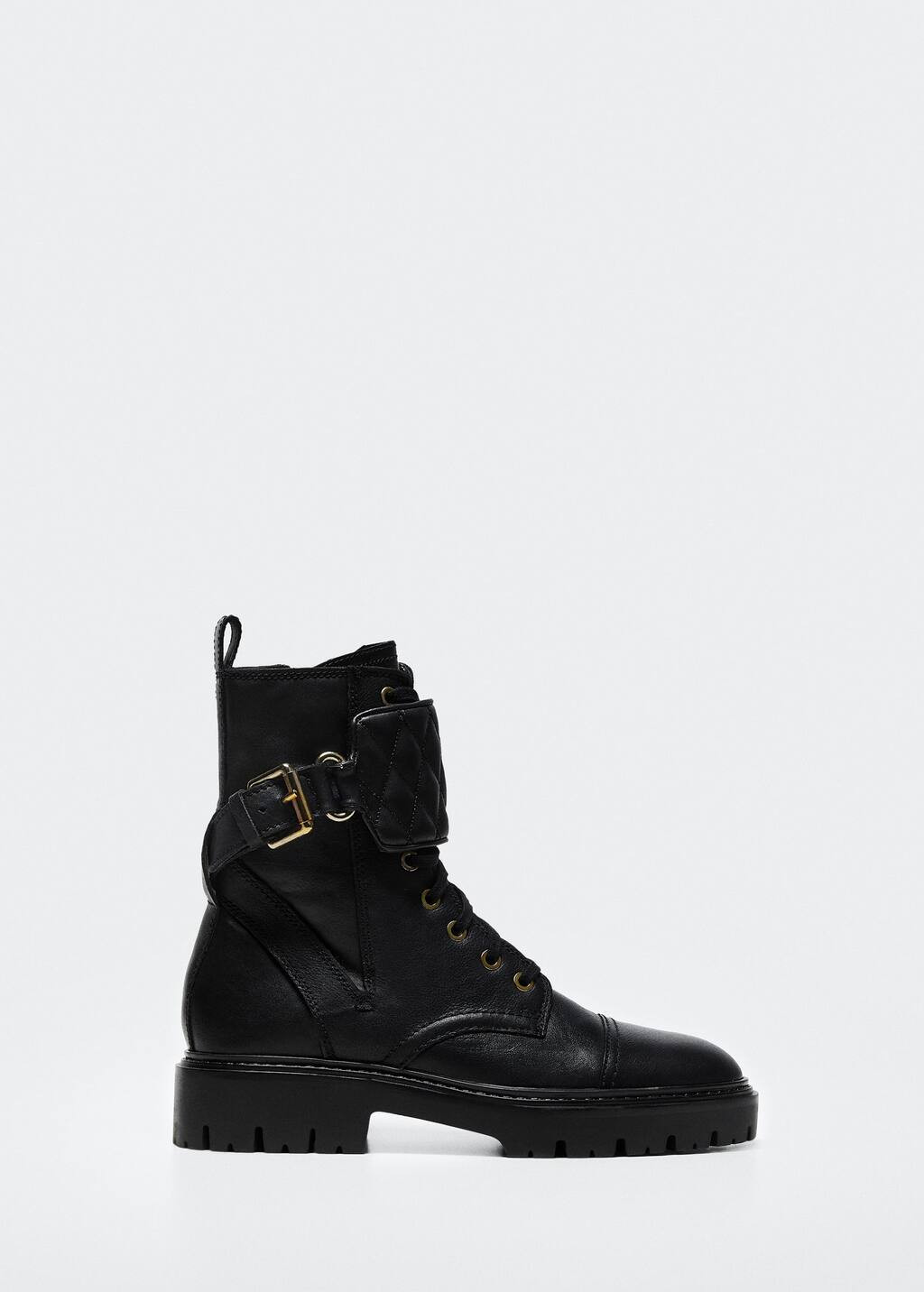 Lace-up leather boots -  Women | Mango USA | MANGO (US)