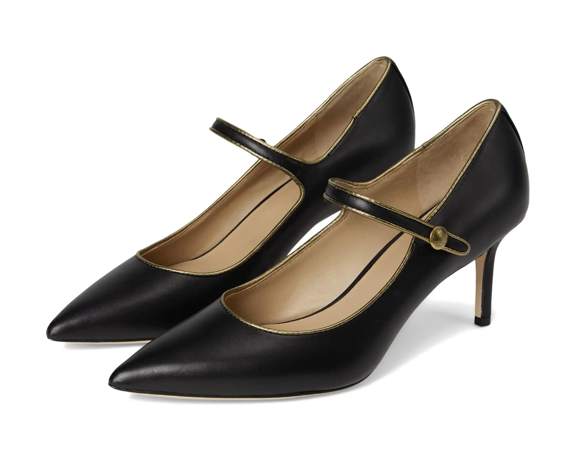 Lanette Metallic-Trim Mary Jane Pumps | Zappos