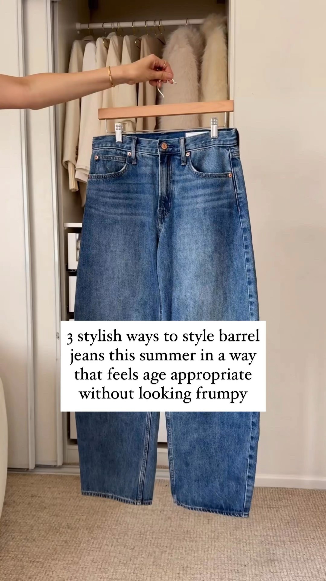 If you are on the fence on barrel jeans let me tell you that they once you try them it will be difficult to let them go. Here are 3 easy and stylish ways to wear barrel jeans age appropriate that look classy.

The key to wear the barrel jeans is to style them as baggy or mom jeans. 

I have a whole post about barrel jeans at TheAllureEdition.com where I talk about sizing, how to style them and my top favorite barrel jeans. 
.
This barrel jeans that I am wearing are from @gap and I size up to get extra length. They are my favorite and are very comfortable.
.



#LTKFindsUnder100 #LTKStyleTip
