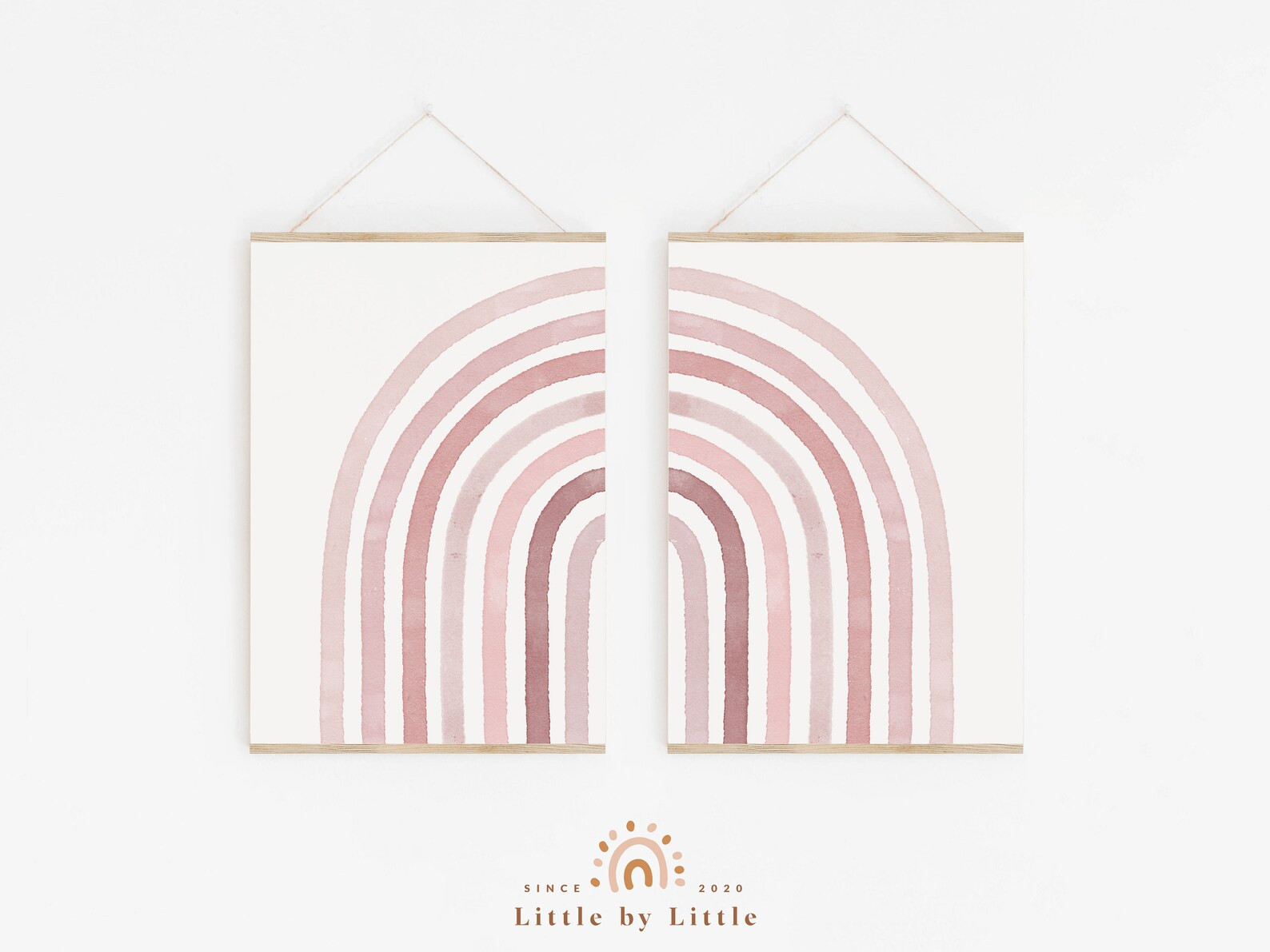 Blush Pink Watercolor Half Rainbow Prints SET of 2 Girls | Etsy | Etsy (US)