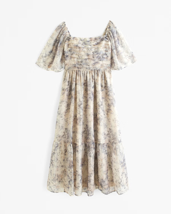 The A&F Emerson Angel Sleeve Midi Dress | Abercrombie & Fitch (US)