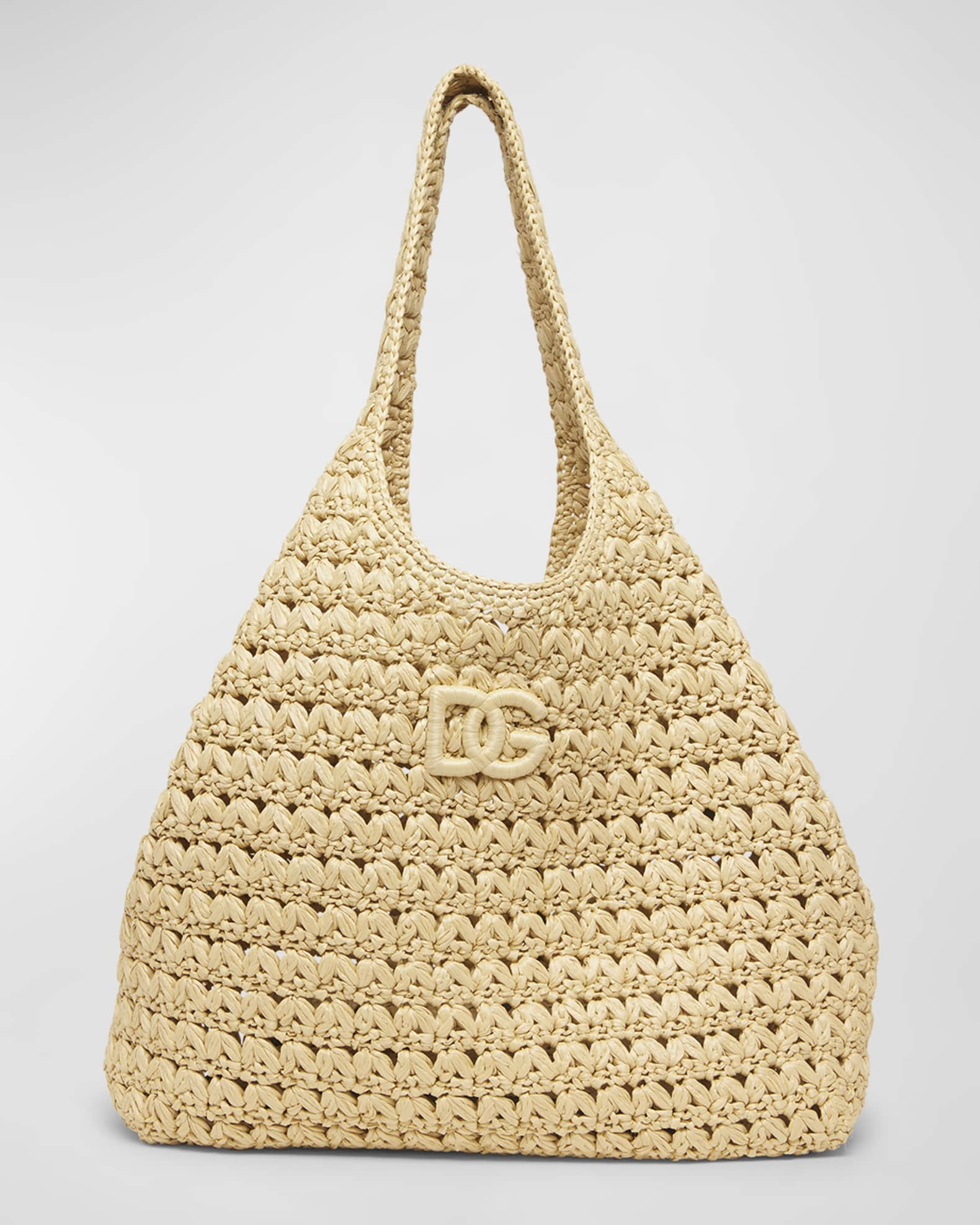 Dolce&Gabbana DG Logo Crochet Tote Bag | Neiman Marcus
