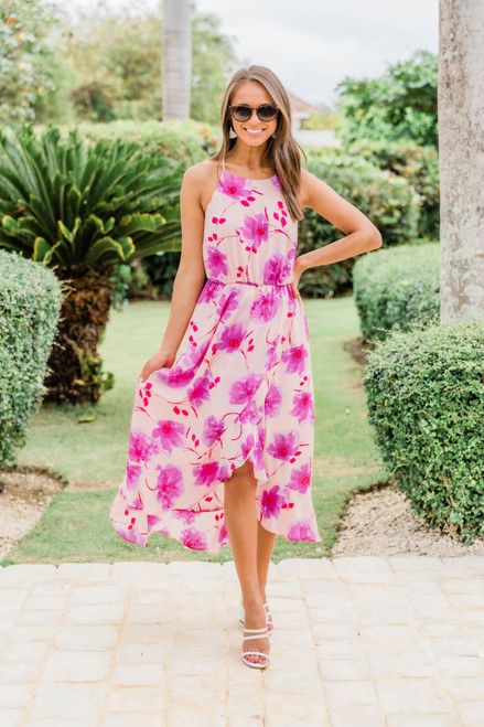 Sunrise Love Floral Print Maxi Pink | The Pink Lily Boutique