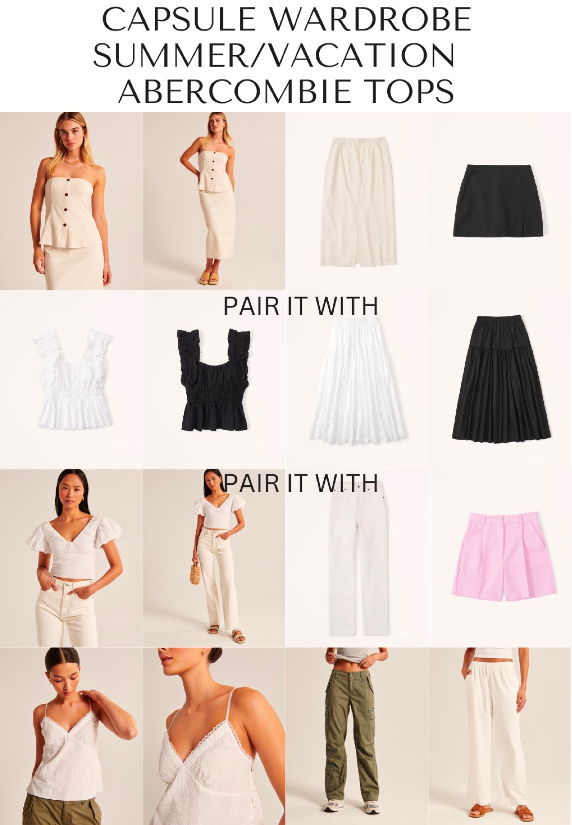 Capsule wardrobe, summer basic top staples, vacation, tops, vacation, outfit, beach, outfit, linen pants, linen skirt, Abercrombie, sale, Abercrombie, outfit, summer outfits, summer outfit, essentials, neutral, summer, and spring tops

#LTKSeasonal #LTKFind #LTKSale