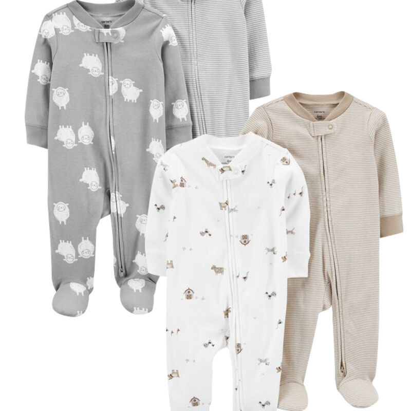 4-Pack 2-Way Zip Cotton Sleep & Plays | Carter's