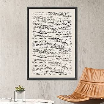 SIGNWIN Framed Canvas Print Wall Art Dark Gray Pastel Sketchbook Graphite Pattern Abstract Shapes... | Amazon (US)