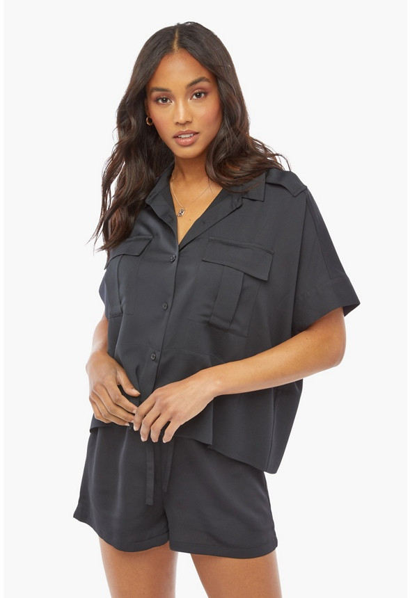 Boxy Utility Shirt | JustFab