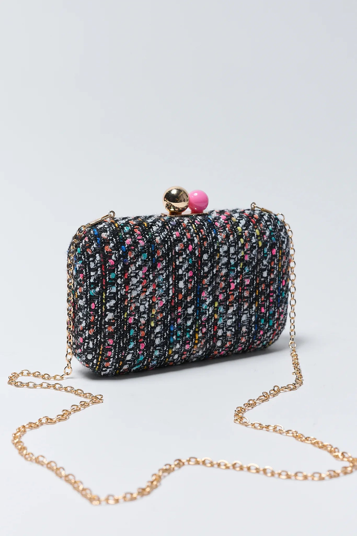 Mabel Black Tweed Clutch | Avara