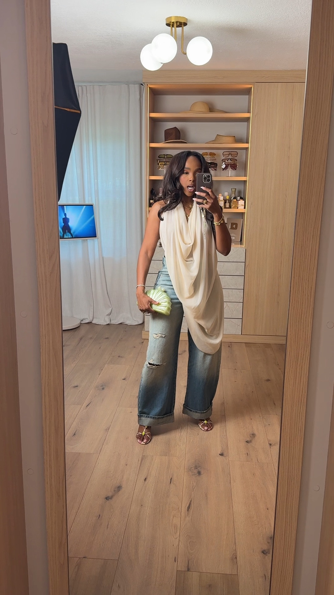 Scroll to shop this elevated denim look 🤍

This draped top paired with relaxed wide-leg denim gives that effortless, put-together vibe with a fashion-forward feel. Pieces like this can be styled so many ways, making them a strong long-term buy with great cost per wear.

Perfect for brunch, date nights, casual outings, and travel days.

📏 Measurements: 5’4”, 140 lbs, 34D bust, 27” waist, 40” hips

Follow me on Instagram and YouTube @kirasfashionfinds

#LTKvlog #LTKMothersDay #LTKootd