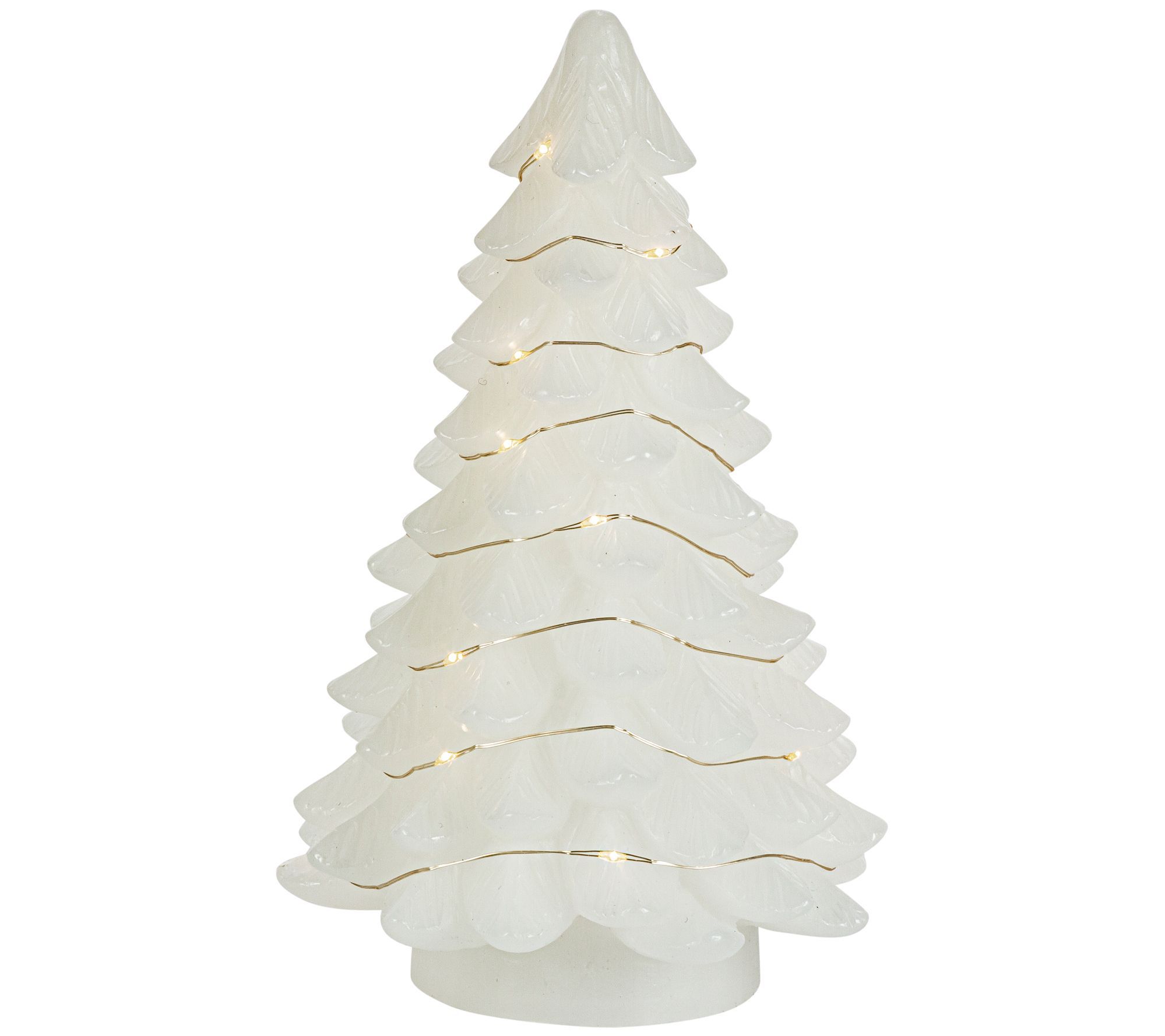 Set of 2 9.05-in H Lighted White Christmas Treeby Gerson Co - QVC.com | QVC