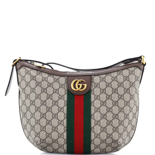 Ophidia Half Moon Hobo GG Coated Canvas Small | Rebag