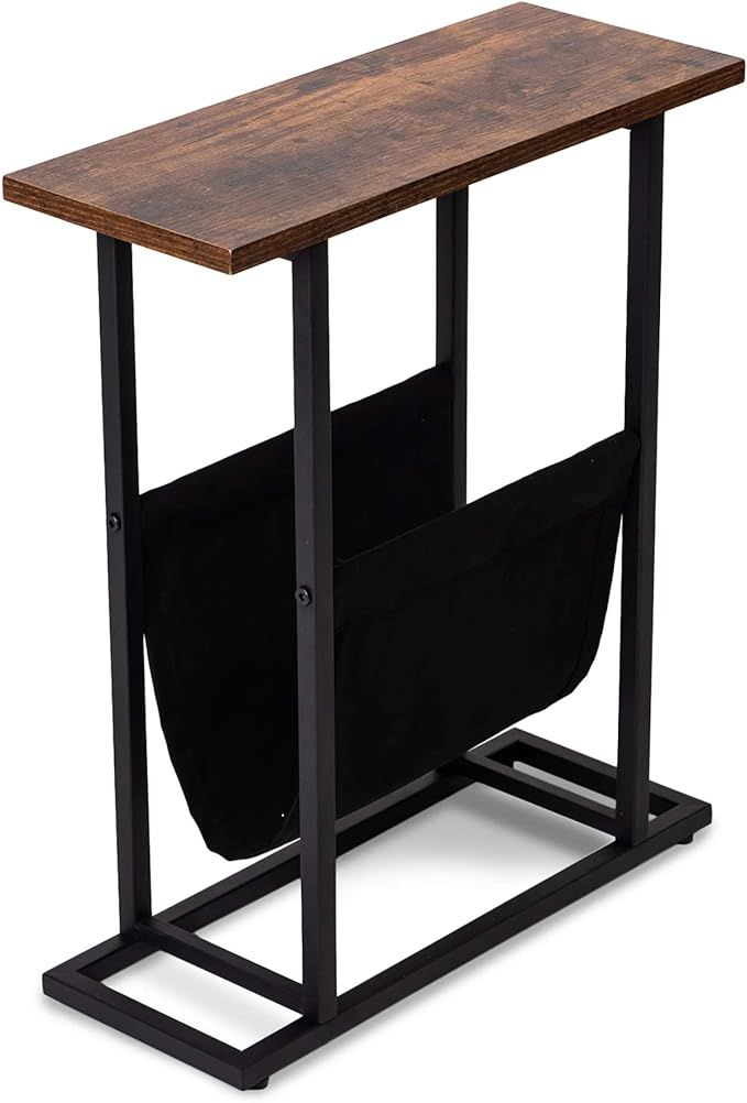 GOOD & GRACIOUS Side Table, Industrial End Table, Vintage Bedside Table with Sturdy Metal Frame f... | Amazon (US)